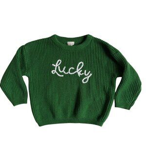 Sweet Wink - Lucky St. Patrick's Day Knit Sweater (Green) - Size 2T